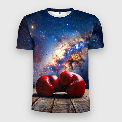 Мужская спорт-футболка Боксерские перчатки в космосе / 3D-принт – фото 1