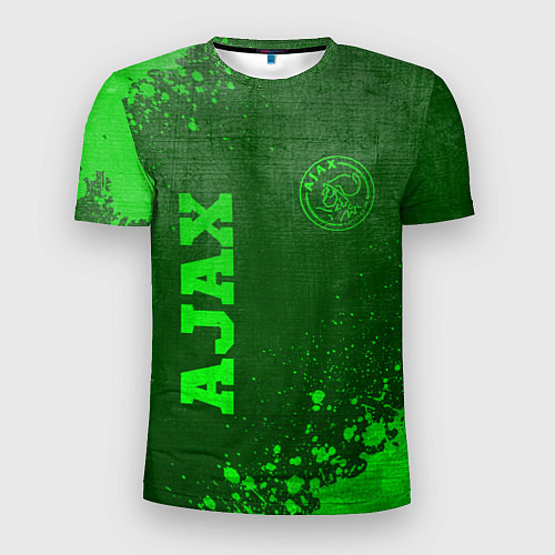 Мужская спорт-футболка Ajax - green gradient вертикально / 3D-принт – фото 1