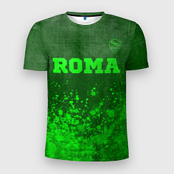 Мужская спорт-футболка Roma - green gradient посередине