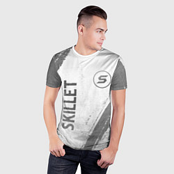 Футболка спортивная мужская Skillet - white gradient вертикально, цвет: 3D-принт — фото 2