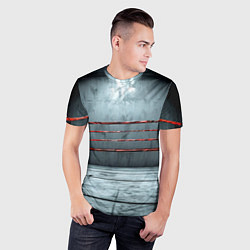 Футболка спортивная мужская Серый ринг, цвет: 3D-принт — фото 2