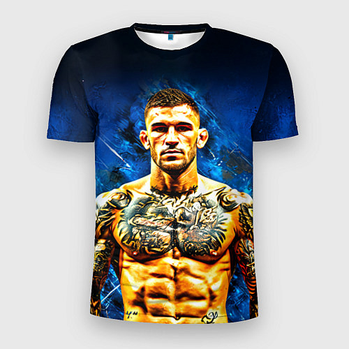 Мужская спорт-футболка Дастин Порье на синем / 3D-принт – фото 1