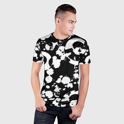 Футболка спортивная мужская Модная чб абстракция - нейроарт, цвет: 3D-принт — фото 2