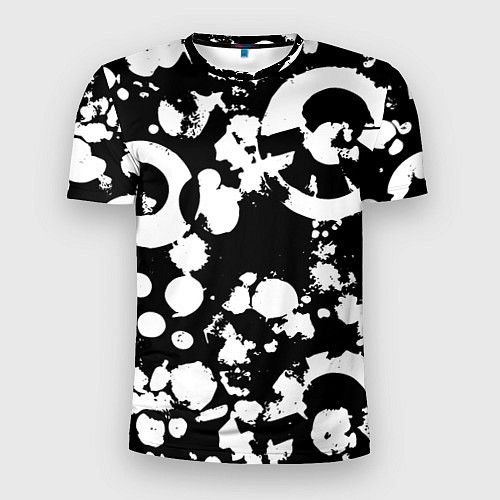 Мужская спорт-футболка Модная чб абстракция - нейроарт / 3D-принт – фото 1