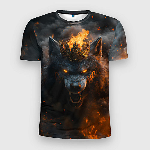 Мужская спорт-футболка Волк в огне / 3D-принт – фото 1