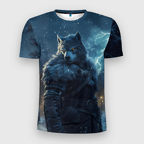 Мужская спорт-футболка Волк в доспехах / 3D-принт – фото 1