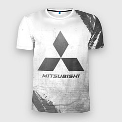 Мужская спорт-футболка Mitsubishi - white gradient