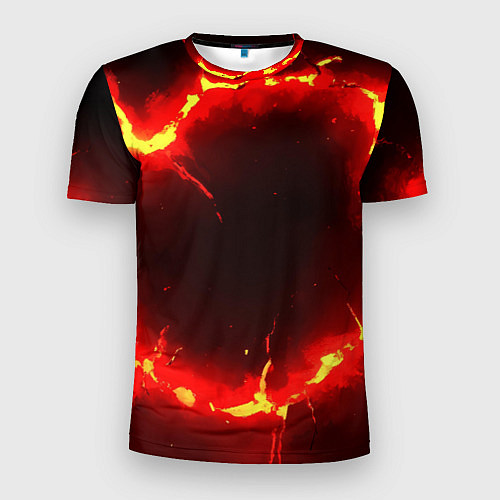 Мужская спорт-футболка Красный круг из огня текстура / 3D-принт – фото 1