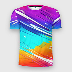Футболка спортивная мужская Радужные брызги краски текстура, цвет: 3D-принт