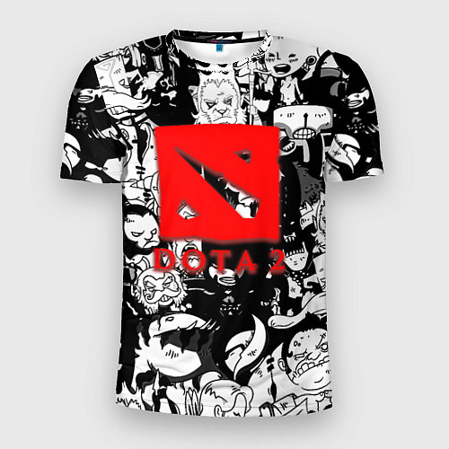 Мужская спорт-футболка Dota черно белые персонажи / 3D-принт – фото 1