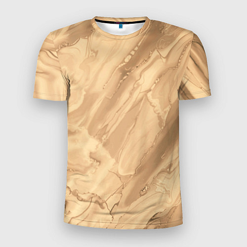 Мужская спорт-футболка Бежевая текстура каменная мрамор / 3D-принт – фото 1
