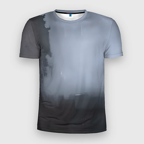 Мужская спорт-футболка Абстракция с серым и черным / 3D-принт – фото 1