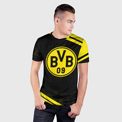 Футболка спортивная мужская Borussia полосы, цвет: 3D-принт — фото 2