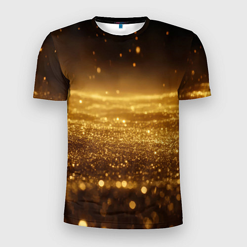 Мужская спорт-футболка Золотая пыль на черном / 3D-принт – фото 1