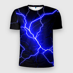 Футболка спортивная мужская Color blue black, цвет: 3D-принт