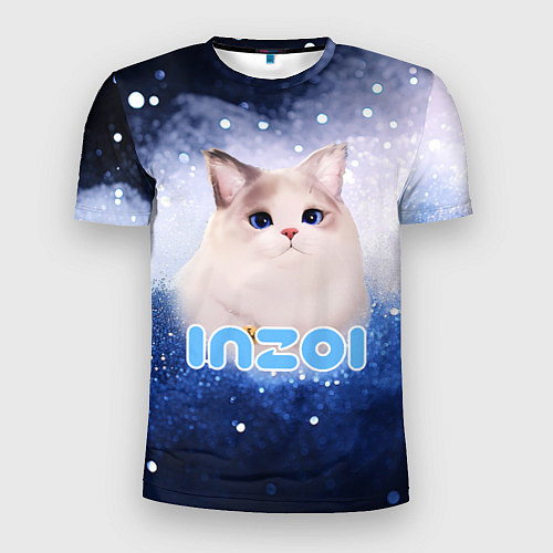 Мужская спорт-футболка Inzoi логотип с белой кошечкой / 3D-принт – фото 1
