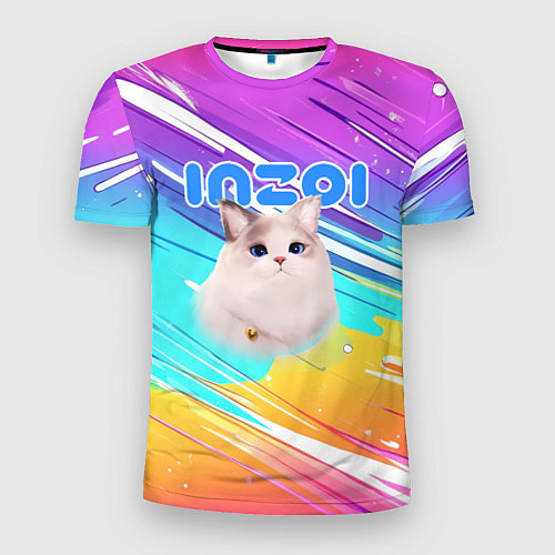 Мужская спорт-футболка Inzoi кошечка на радужном фоне / 3D-принт – фото 1