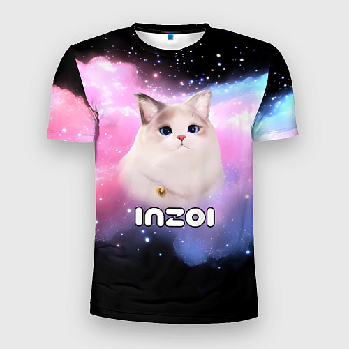 Мужская спорт-футболка Inzoi логотип и кошечка на облаке / 3D-принт – фото 1