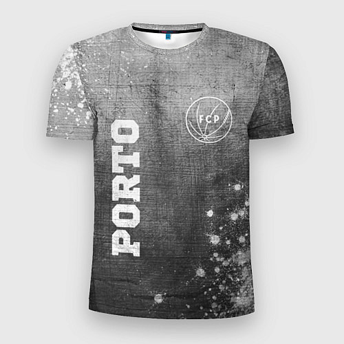 Мужская спорт-футболка Porto - grey gradient вертикально / 3D-принт – фото 1