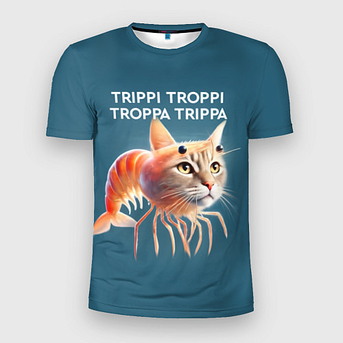 Мужская спорт-футболка Trippi troppi troppa trippa - brainrot cat meme / 3D-принт – фото 1