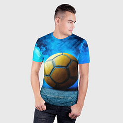 Футболка спортивная мужская Гандбольный мяч синий дым, цвет: 3D-принт — фото 2