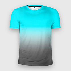 Футболка спортивная мужская Серо-голубой светлый градиент, цвет: 3D-принт