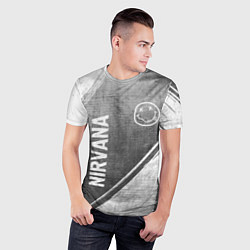 Футболка спортивная мужская Nirvana - grey gradient вертикально, цвет: 3D-принт — фото 2