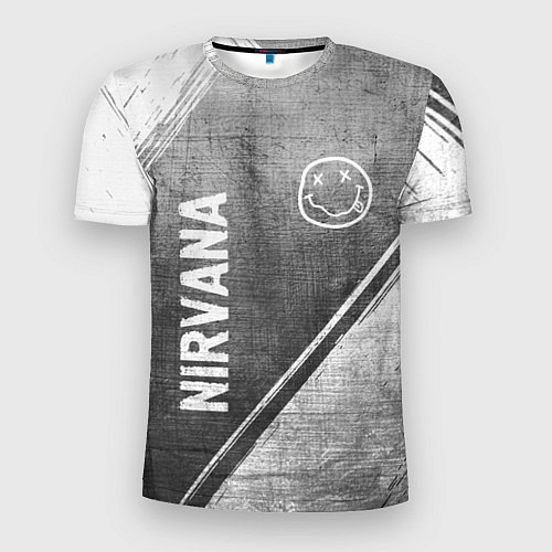 Мужская спорт-футболка Nirvana - grey gradient вертикально / 3D-принт – фото 1