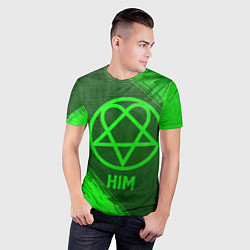Футболка спортивная мужская HIM - green gradient, цвет: 3D-принт — фото 2