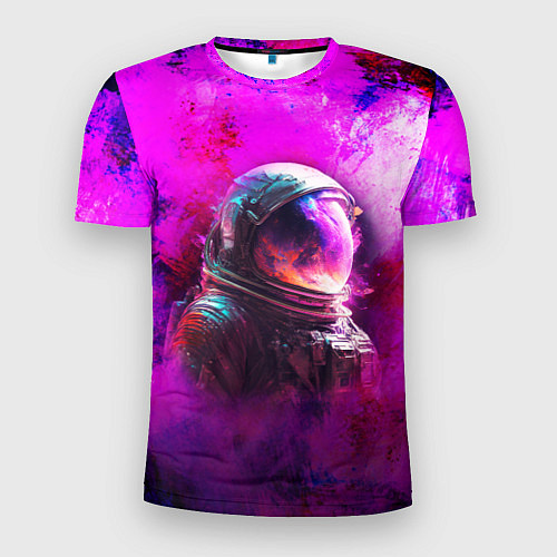 Мужская спорт-футболка Космонавт красочный / 3D-принт – фото 1