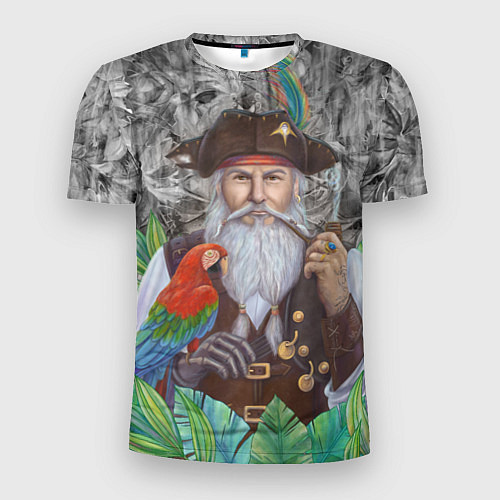 Мужская спорт-футболка Пират с попугаем / 3D-принт – фото 1