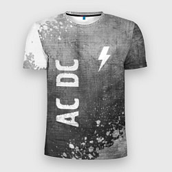 Мужская спорт-футболка AC DC - grey gradient вертикально
