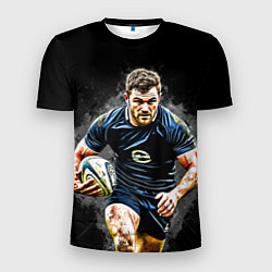 Мужская спорт-футболка Регбист на черном