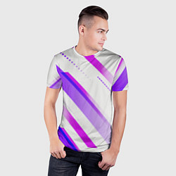 Футболка спортивная мужская Color white pink, цвет: 3D-принт — фото 2