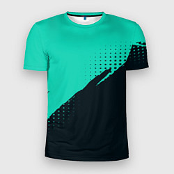 Футболка спортивная мужская Color black light blue, цвет: 3D-принт