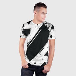 Футболка спортивная мужская Color black white, цвет: 3D-принт — фото 2