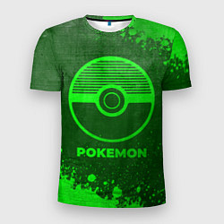 Мужская спорт-футболка Pokemon - green gradient