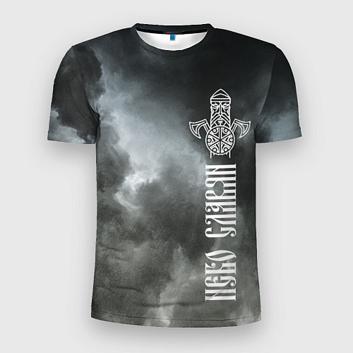 Мужская спорт-футболка Славянский Перун - небо славян / 3D-принт – фото 1