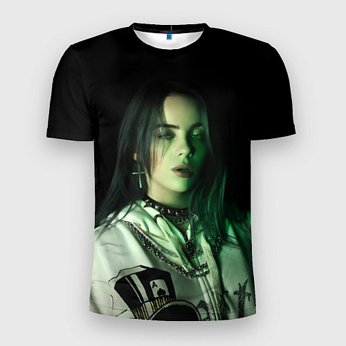 Мужская спорт-футболка Billie Eilish with cross / 3D-принт – фото 1