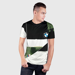 Футболка спортивная мужская BMW логотип, цвет: 3D-принт — фото 2