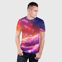 Футболка спортивная мужская Фиолетовые и красные оттенки текстура, цвет: 3D-принт — фото 2
