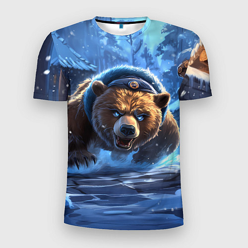 Мужская спорт-футболка Злой русский медведь иллюстрация / 3D-принт – фото 1