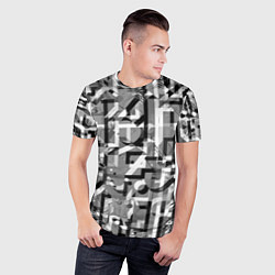 Футболка спортивная мужская Серый объёмный эффект, цвет: 3D-принт — фото 2