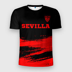Мужская спорт-футболка Sevilla - red gradient посередине