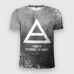 Мужская спорт-футболка Thirty Seconds to Mars - grey gradient