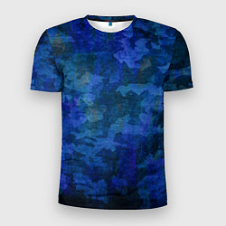 Мужская спорт-футболка Абстракция - blue uniform camouflage