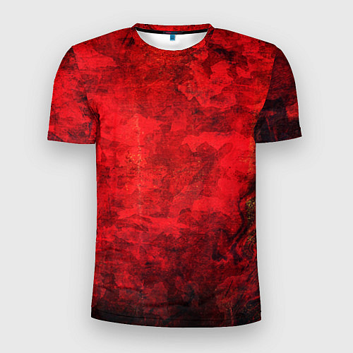 Мужская спорт-футболка Абстракция - red shabby wall / 3D-принт – фото 1