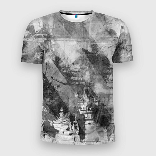 Мужская спорт-футболка Абстракция - atomic gray / 3D-принт – фото 1