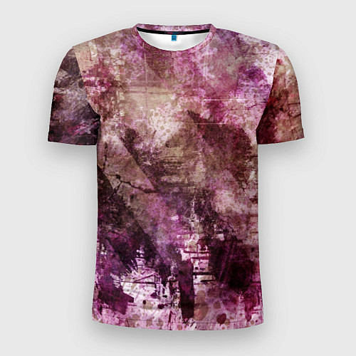 Мужская спорт-футболка Абстракция - dark trash atom with violet / 3D-принт – фото 1