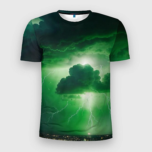 Мужская спорт-футболка Зелёный гром / 3D-принт – фото 1